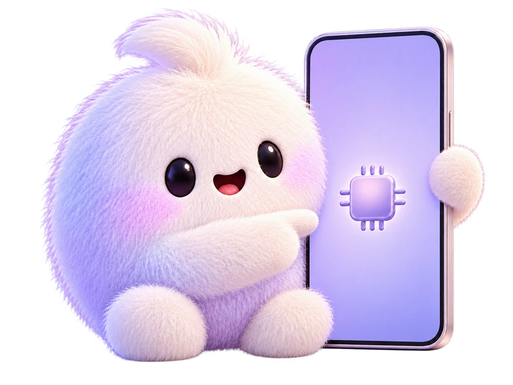 Pumli presenting a phone with a local AI chip